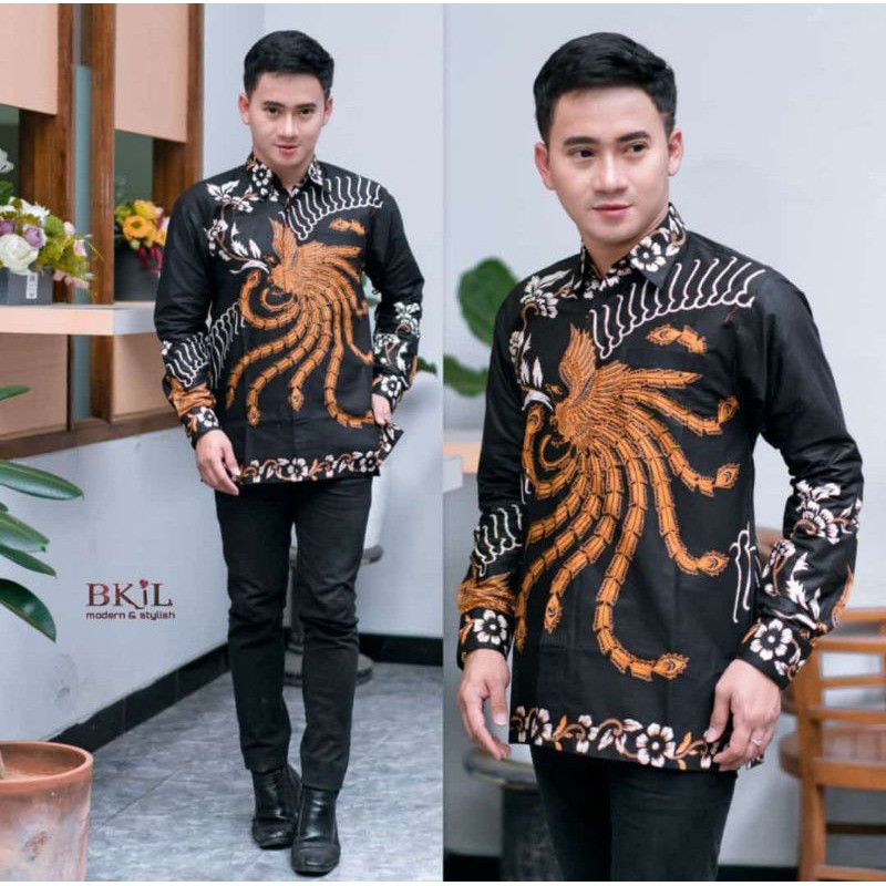 Risna Batik HRB026 Kenongo Hem Kemeja Batik Pria Lengan Pendek Katun