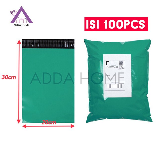 Adda Home - Polymailer Plastik Packing Kemasan 20x30 cm Hijau Tua (100pcs)