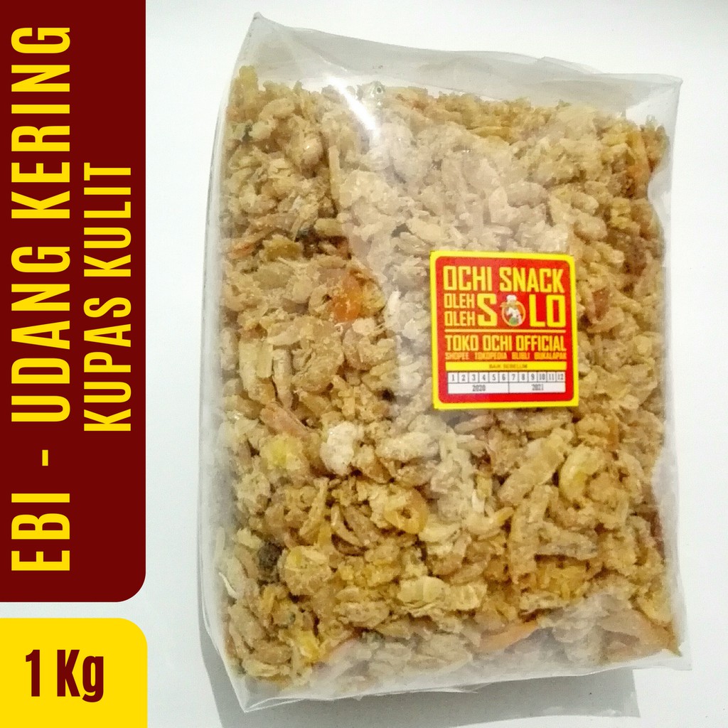 

EBI – UDANG KERING KUPAS KULIT CANGKANG DAN KEPALA 1000 gr / 1 kg OCHI SNACK