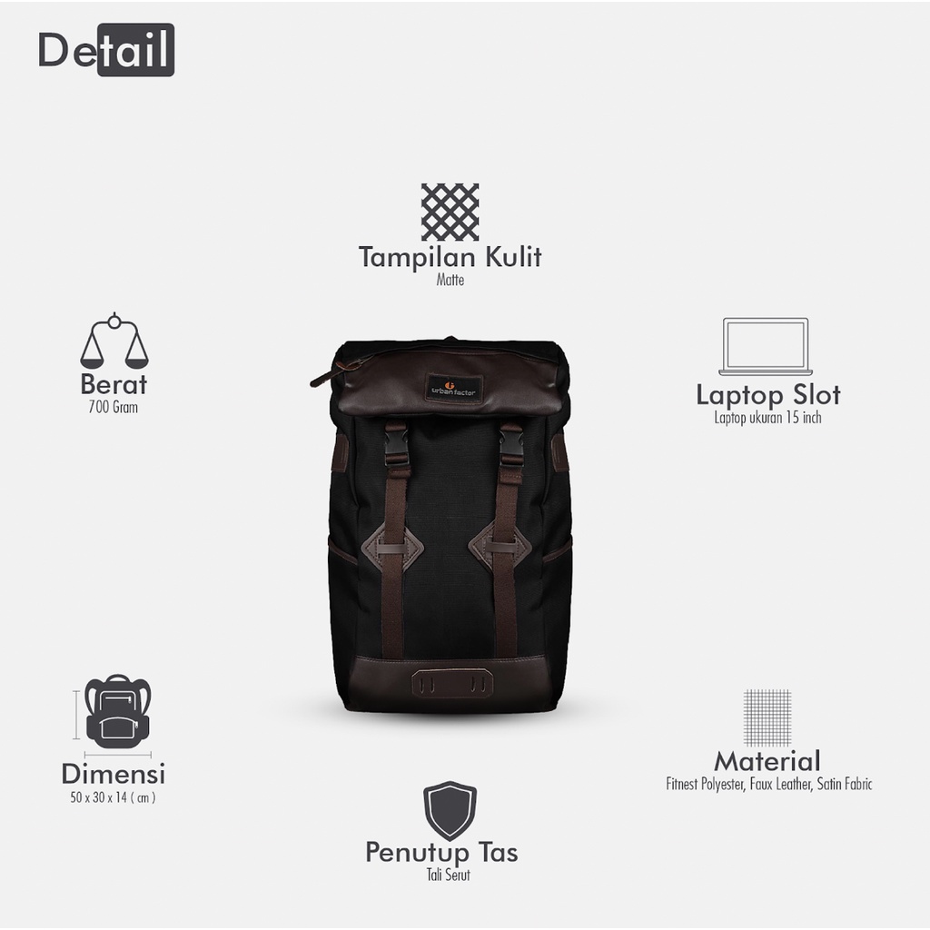 SKY SCRAPPER BLACK |ManNeedMe x URBAN| Tas Ransel Pria Tas Wanita Backpack ORIGINAL