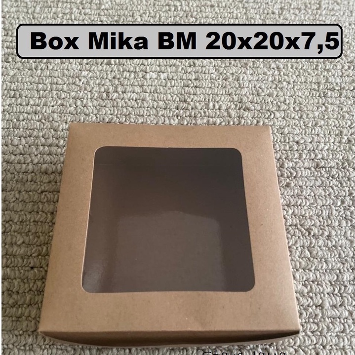 

Box Kraft Mika, Kotak 20 x 20 x 7,5 cm, BM202075 Kotak Cake, Packaging Laminasi, Kotak Nasi