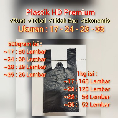 Kantong Plastik Kresek HD Premium Ukuran 17 - 24 - 28 - 35 1kg