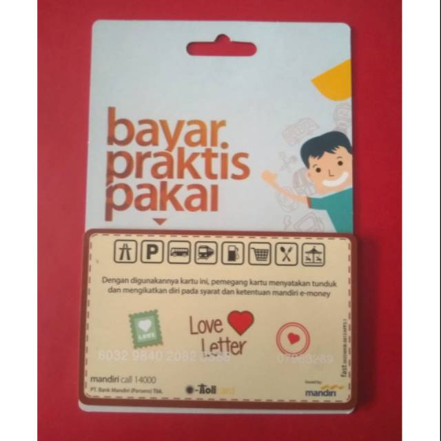 ///KADO VALENTINE/// Mandiri eMoney Love Letter (Surat Cinta) ORI /Like eTOLL Tapcash Flazz or Brizzi