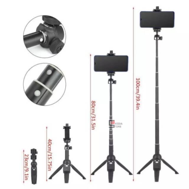 TONGSIS bluetooth TRIPOD  3 in 1 Tongsis Bluetooth With Remote Mini S03