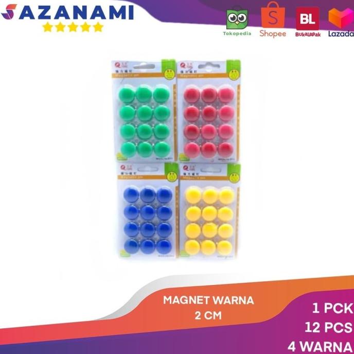 

laris MAGNET PAPAN TULIS MAGNETIC PIN WHITEBOARD 20MM 2CM 1PACK 12PCS bisa cod