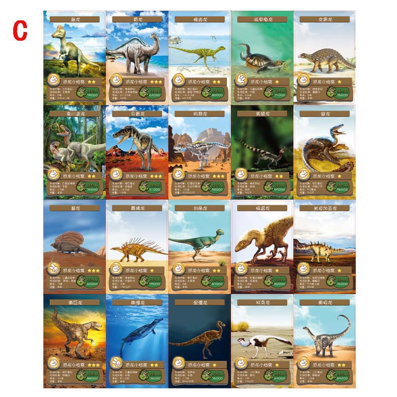 55pcs / set Mainan Edukasi Kartu Jurassic World Dinosaurus Untuk Anak Laki-Laki / Perempuan