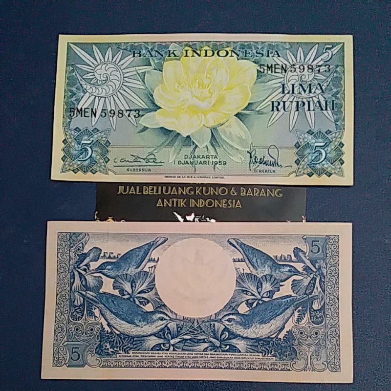 gress 5 rupiah materi mahar.lima rupiah 1959