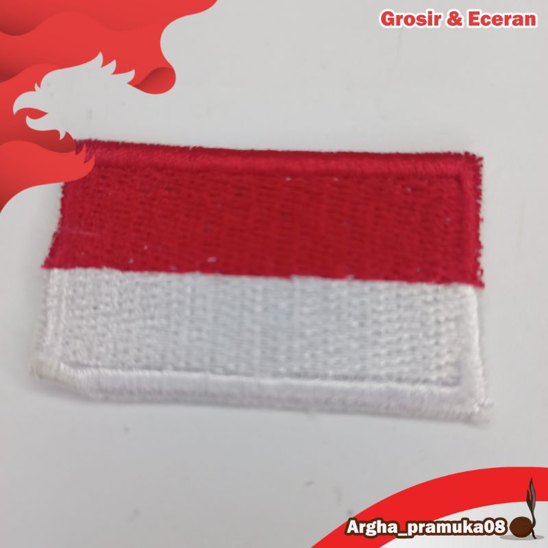 emblem bed merah putih bordir-bedge merah putih termurah bagus