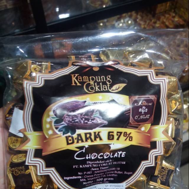 

COKLAT DARK 67% ASLI KAMPUNG COKLAT BLITAR NETTO 500 GRAM