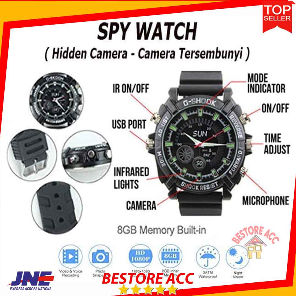 Spy Cam Jam Tangan Kamera Pria Maco 8gb Jam Kamera Full HD 1080p