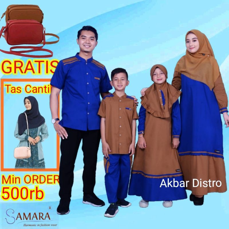 COD | H04 Blue Samara Sarimbit Keluarga baju Couple keluarga muslim Fashion Setelan Seragam Terbaru