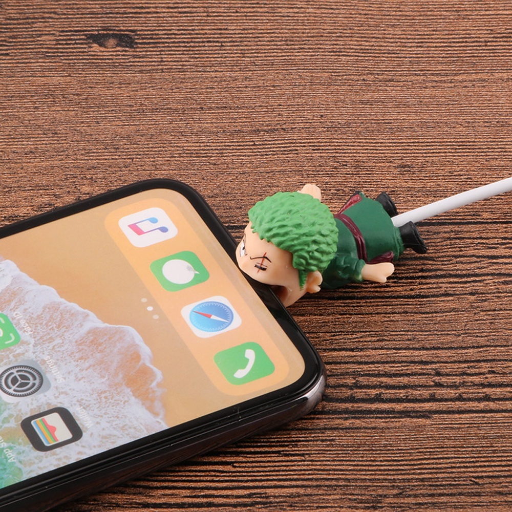 QUINTON Mobile Phone Accessories Cable Bite Protector Winder Chompers Cable Organizer Monkey D Luffy Usb Cable Protector Mobile Phone Cables Cartoon Charger Wire Holder Vinsmoke Sanji for Gift Roronoa Zoro