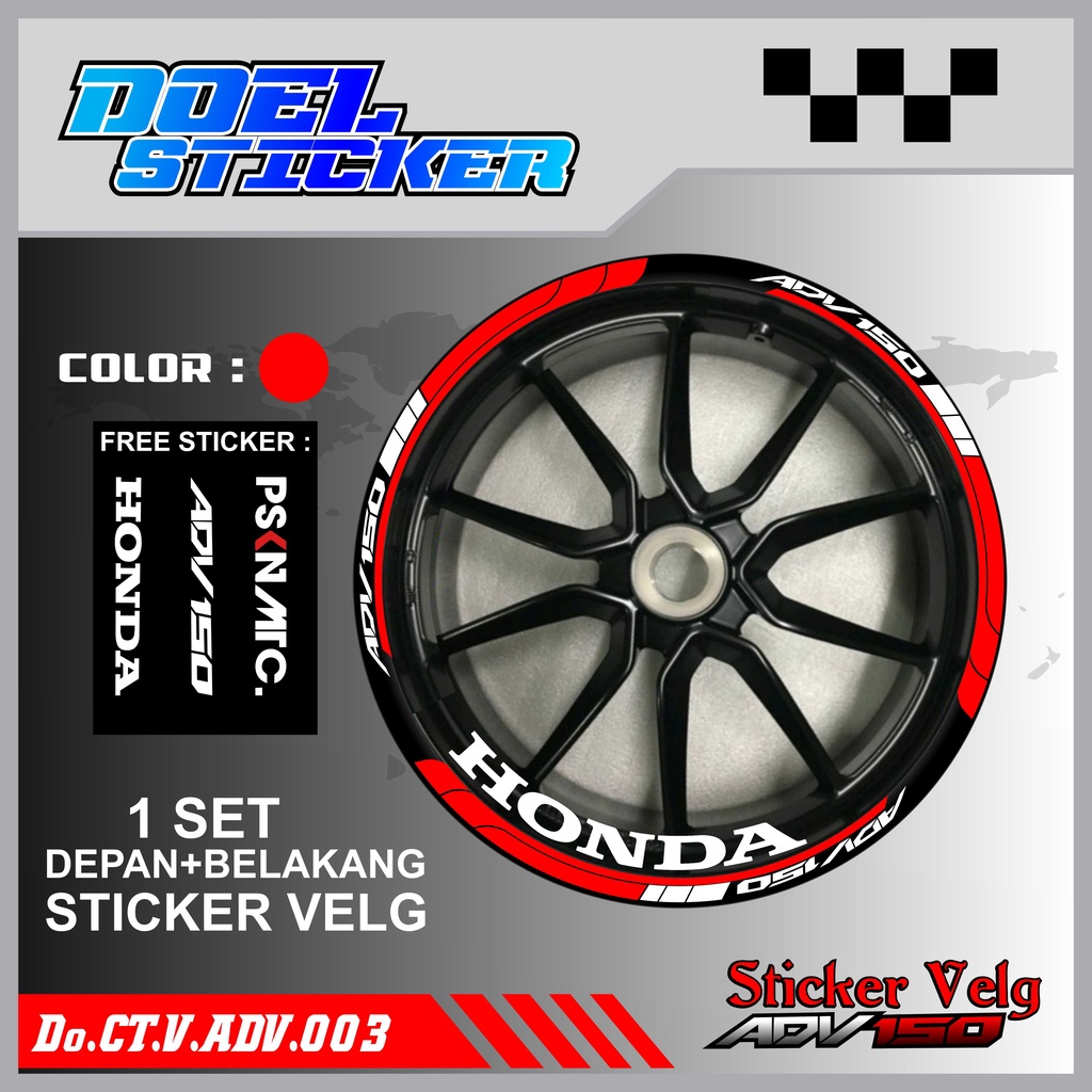 STICKER CUTTING LIST VELG HONDA ADV 150 VARIASI MOTOR DOEL 003