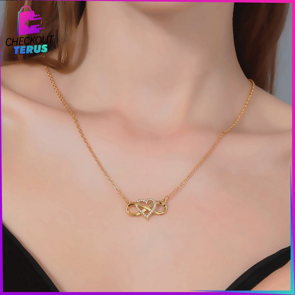 CT K122 Kalung Wanita Infinity Love Aksesoris Fashion Cewek Korean Style Kalung Rantai Liontin Aesthetic Women