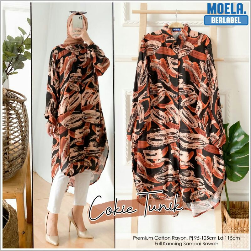 TUNIK LONG CROP COKIE TUNIK ORI BY MOELA/TUNIK JUMBO/ TUNIK BUSUI