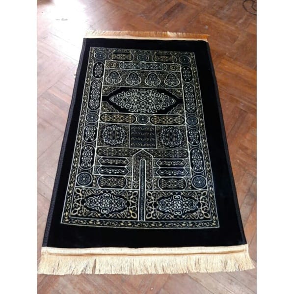 Sajadah Turki Tebal Sajadah Embos Malaisia Sajadah Turki Hitam Motif Kiswah