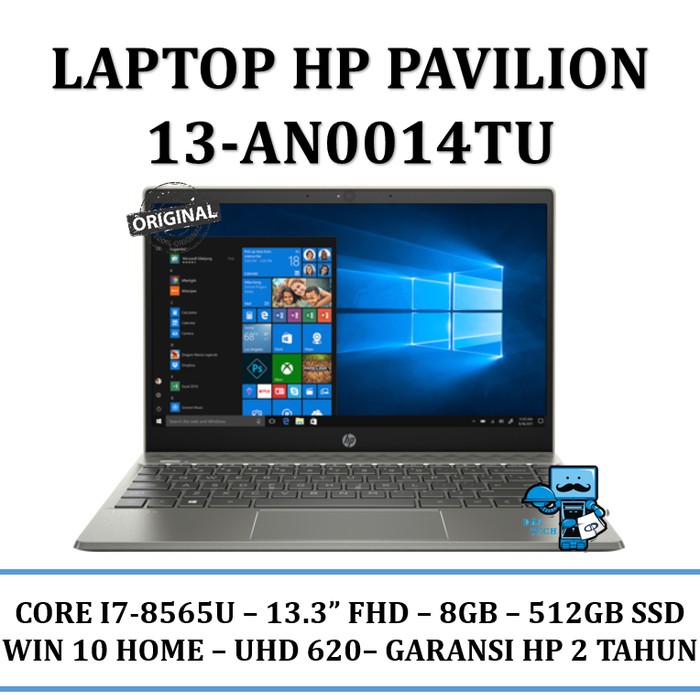 Laptop HP Pavilion 13an0014TU i78565U13.3"FHD8GB512GB SSDWIN10