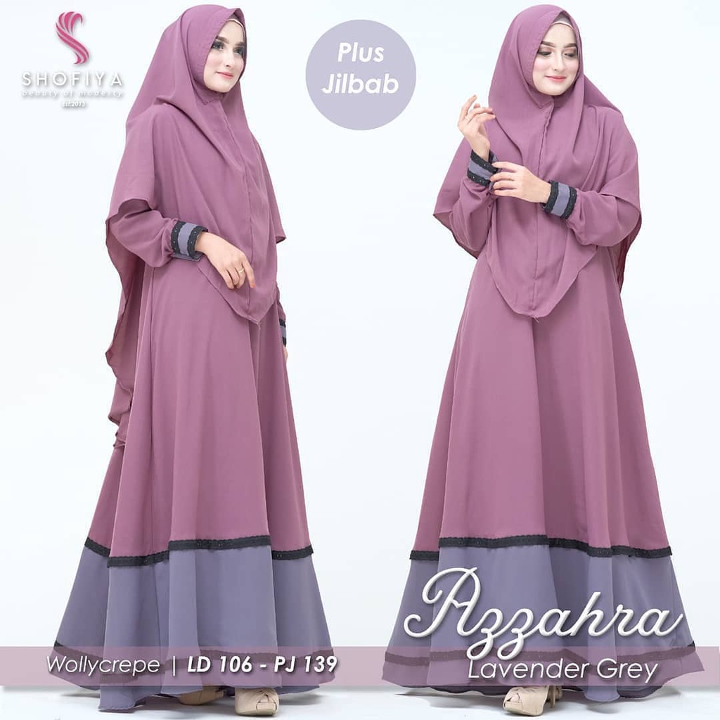 AZZAHRA SYARI KAIN BAHAN WOLLYCREPE Baju Syari Wanita Model Kekinian Gamis Remaja Terbaru Baju Musli