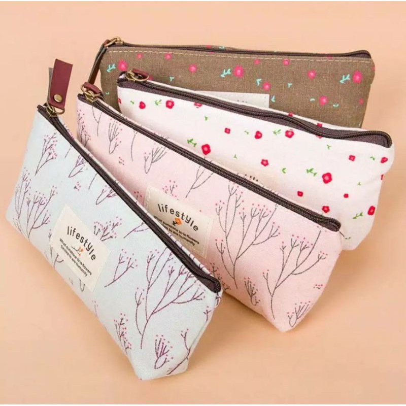 [COD] Tempat Pensil Life Style / Pouch Kosmetik Pouch Make Up Kotak Pensil