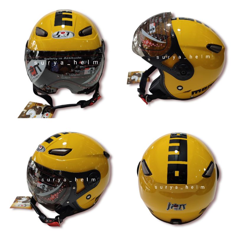 HELM CLASIC JPN MOMO ORIGINAL HELM RETRO KUNING GLOS
