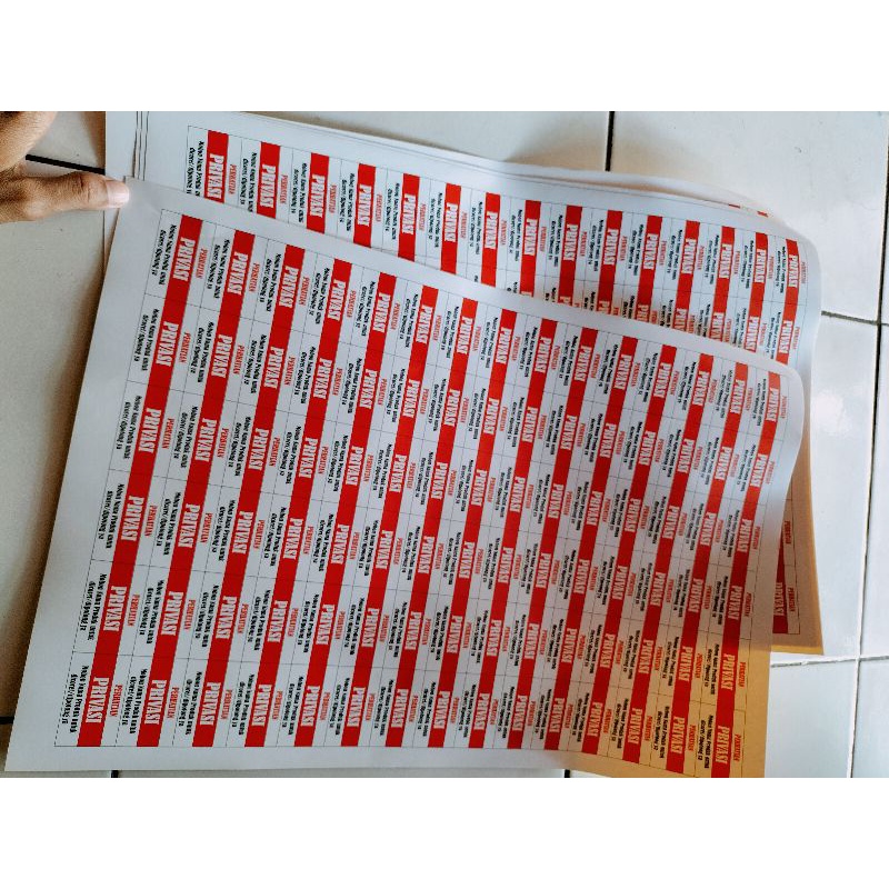

Sticker Custom, lembaran A3, FREE Design (min order 3 lembar)