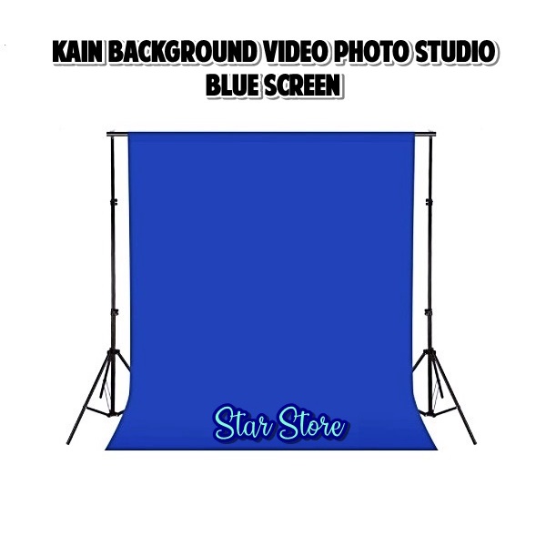 Kain Background Blue Screen / Kain Foto Studio Biru Bahan Tebal
