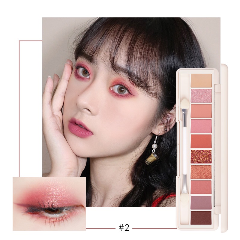 DOMMO - D8123 FOCALLURE 10 Warna Glitter Eyeshadow palette - kosmetik Mata FA158