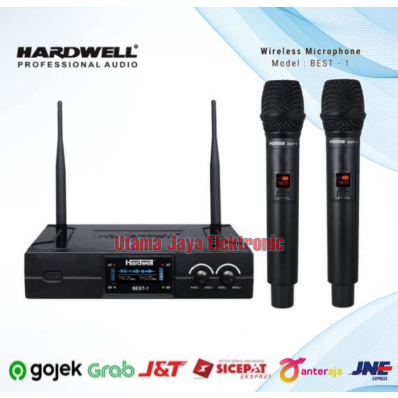 Mic Wireless Hardwell BEST 1 Dual Handle Microphone Mik Original