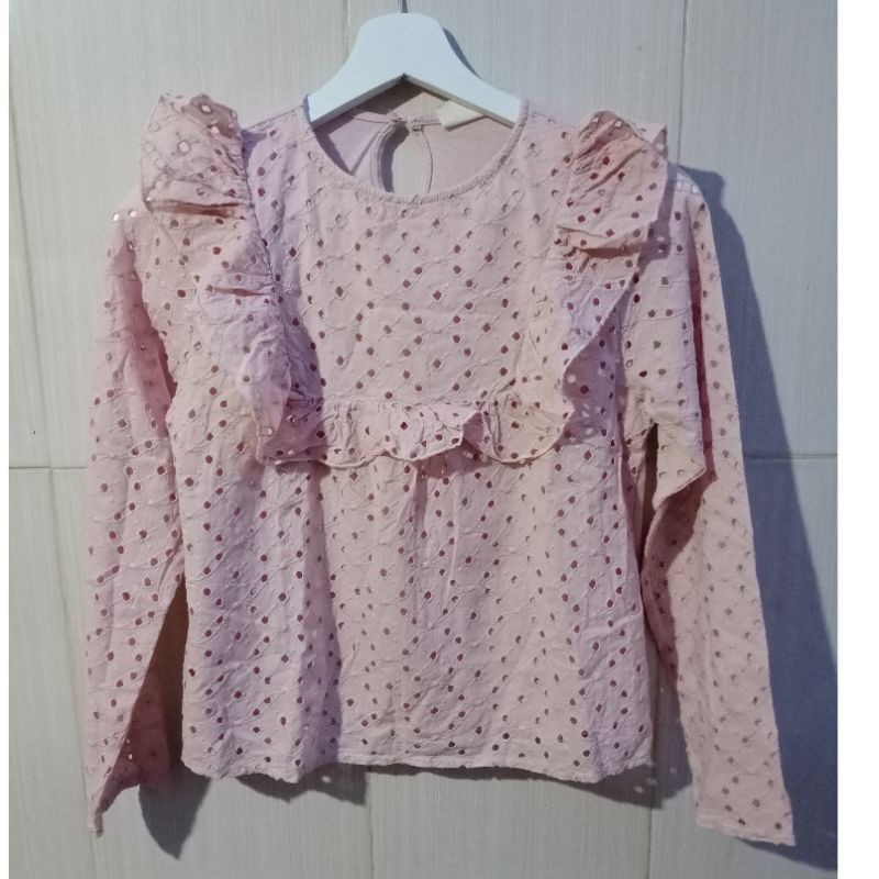 blouse zara kids embroidered