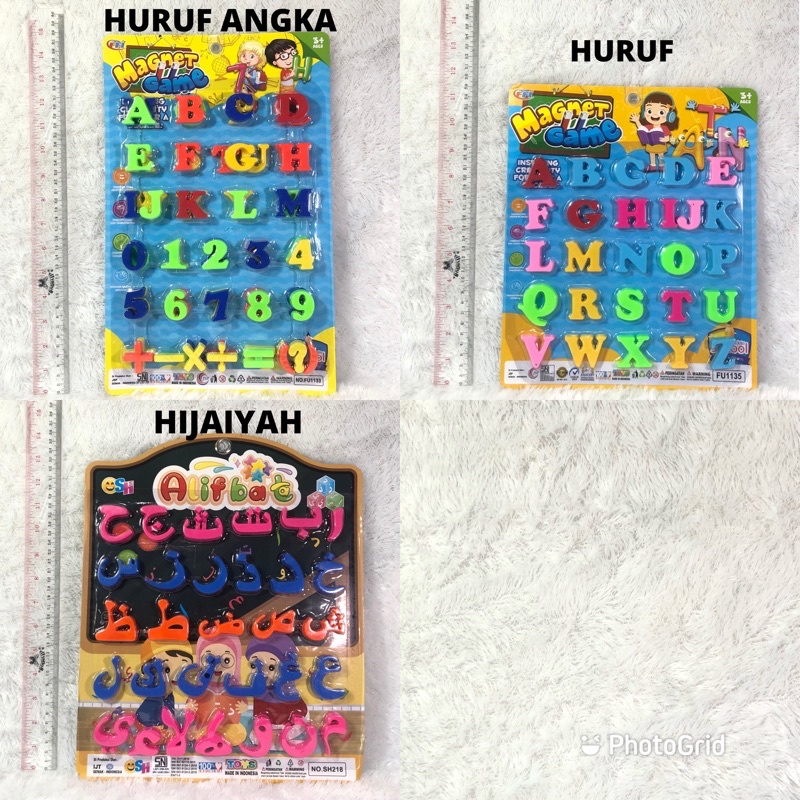 MAINAN ANAK MAINAN EDUKATIF MAGNETIC HURUF ABJAD HIJAIYAH ANGKA MAGNET TEMPEL KULKAS EDUTOYS MOTORIK