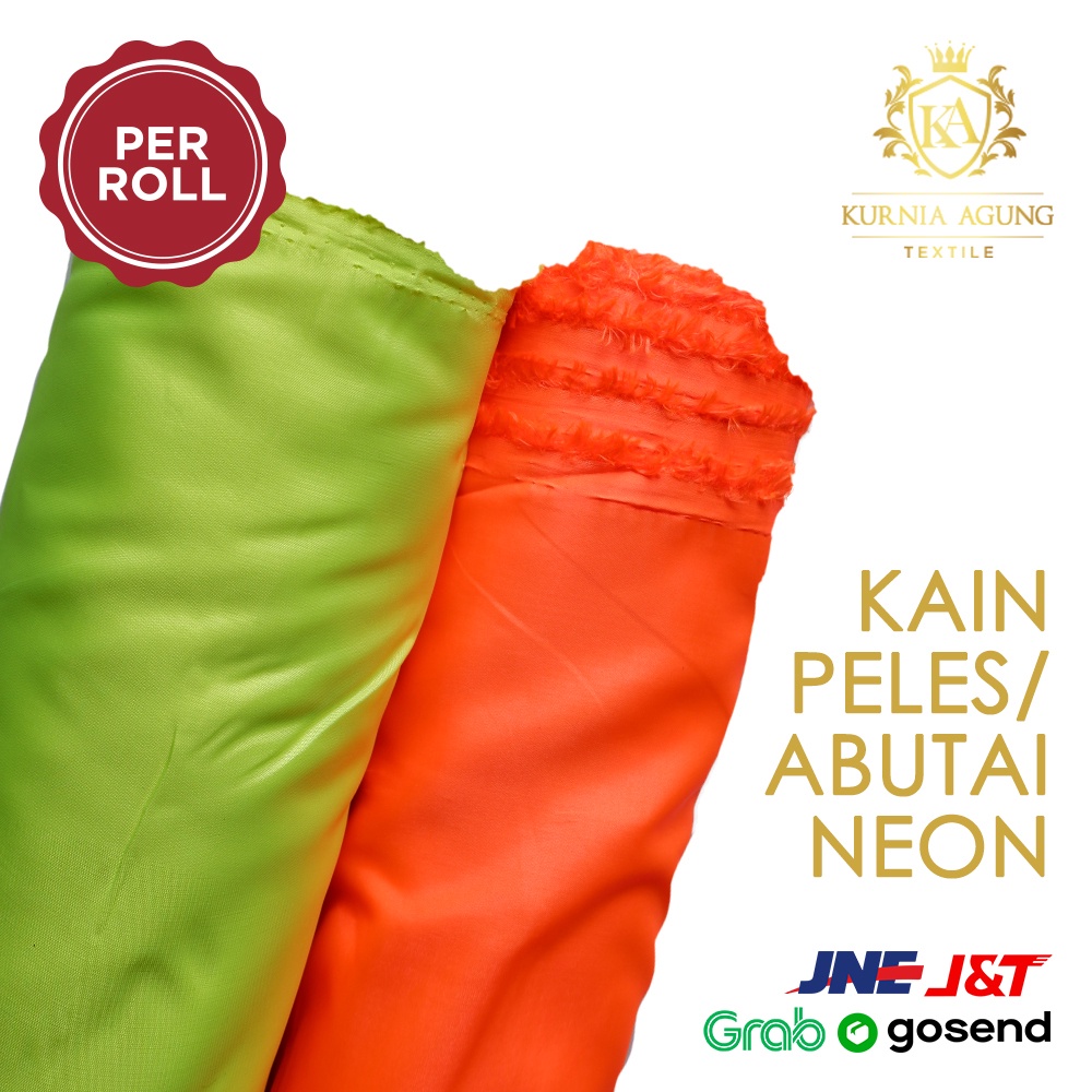 Kain Peles NEON Furing Abutai Silk ROLL dekorasi lokal Lebar 150cm