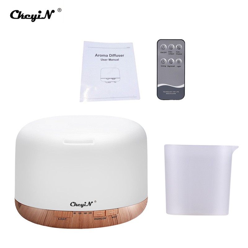 

CkeyiN Pelembap Udara dengan Remote Control 3 in 1 500ml Pemurni Diffuser Aroma Minyak Esensial 7 Warna