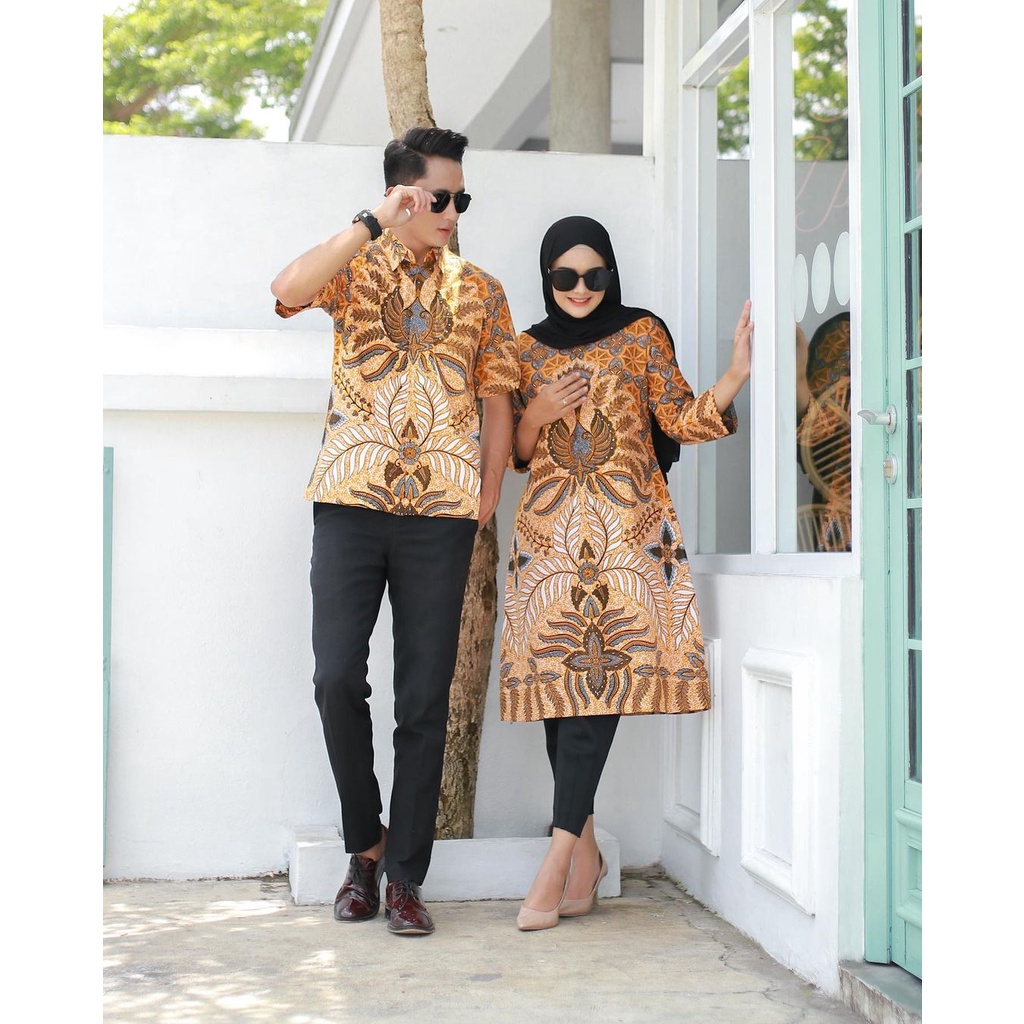 Benang Raja Batik Couple Pria Wanita Motif Semarangan Payung