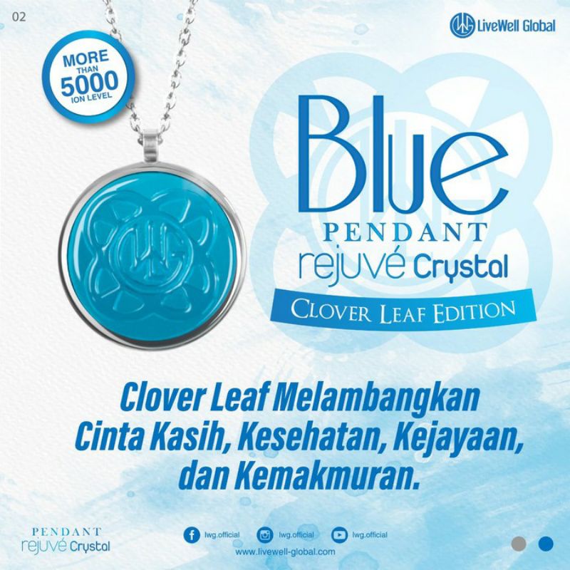 LWG Blue Pendant kalung ion negatif anti radiasi preloved