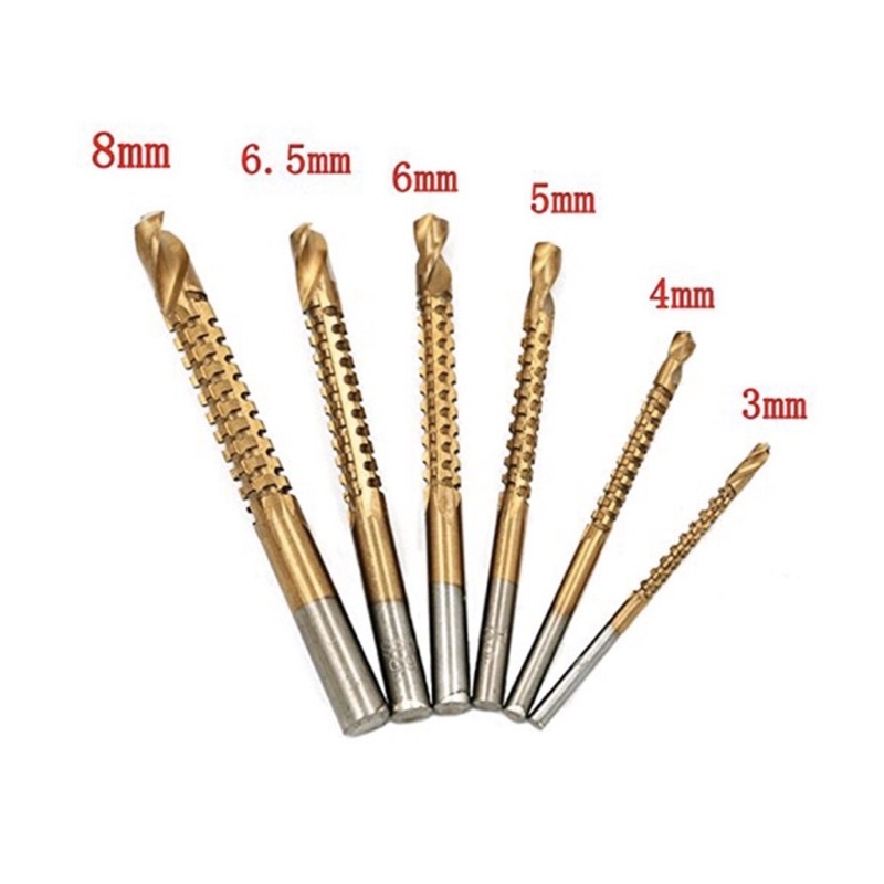 KEPALA MATA BOR GERGAJI HSS TITANIUM COATING GROVING GROOVING DRILL BIT SET 6 PCS