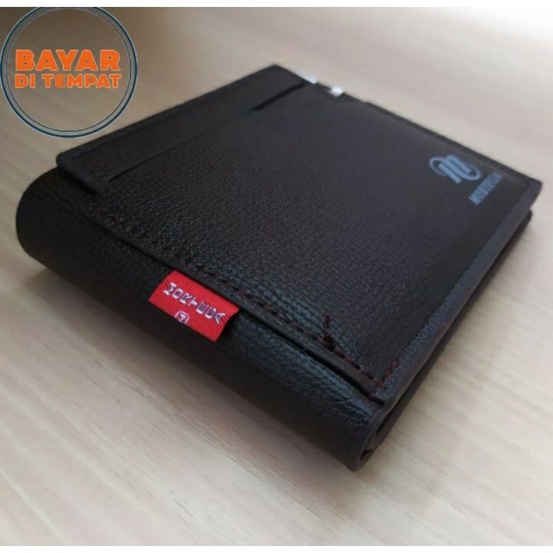 Dompet Pria Dompet Kulit Pria Lipat Dua Bahan Kulit PU