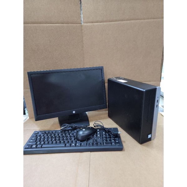 CPU LENGKAP SIAP PAKAI HP PRODESK 400 G4 SFF CORE I5 6500 RAM 8GB DDR4 SSD 256GB LCD 19 INCH KEYBOARD MOUSE OBRAL