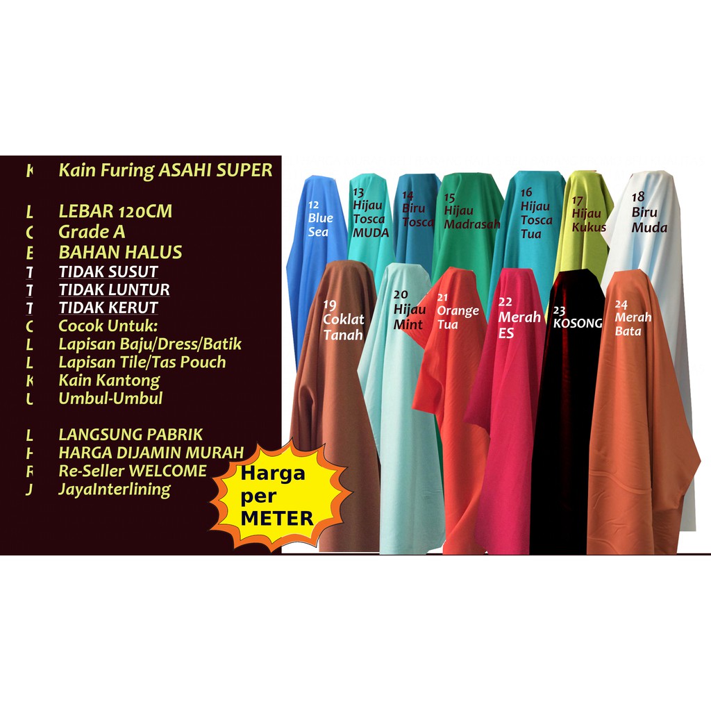 Kain Furing Asahi Super Premium Per Meter Lebar 120CM