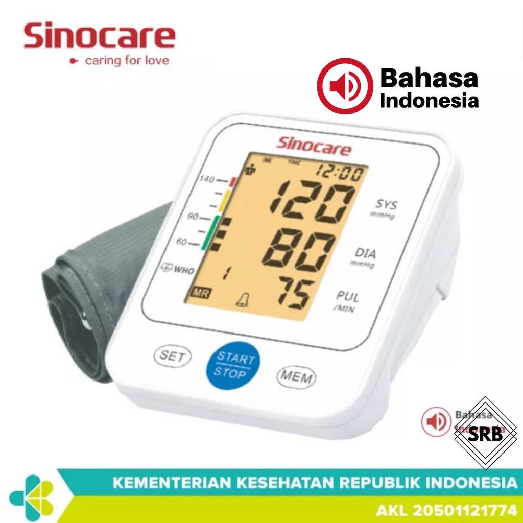 Sinocare BSX-516 Alat Cek Tekanan Darah Otomatis| alat ukur tekanan darah| tensimeter digital