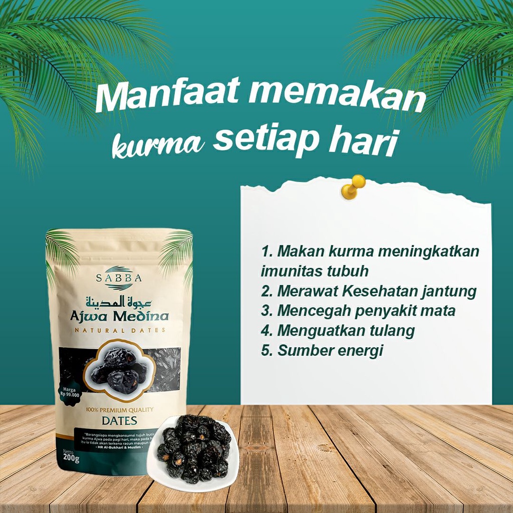 

KURMA SABBA AJWA MADINAH PREMIUM Kurma Ajwa Asli Kurma Ajwa Premium Jumbo kurma ajwa jumbo kurma ajwa madinah kurma ajwa original kurma ajwa Original Madinah 100% Grade A - Kurma Sabba Ajwa Madinah Kurma Ajwa Medina 200 gr Di Jamin Kualitas ORIGINAL