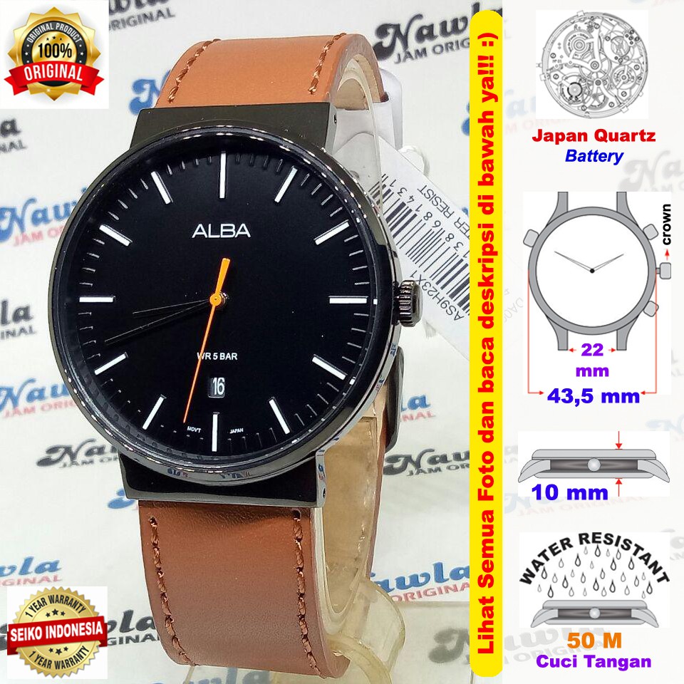 Alba Quartz AS9H23X1 Analog Black Dial - Jam Tangan Pria AS9H23