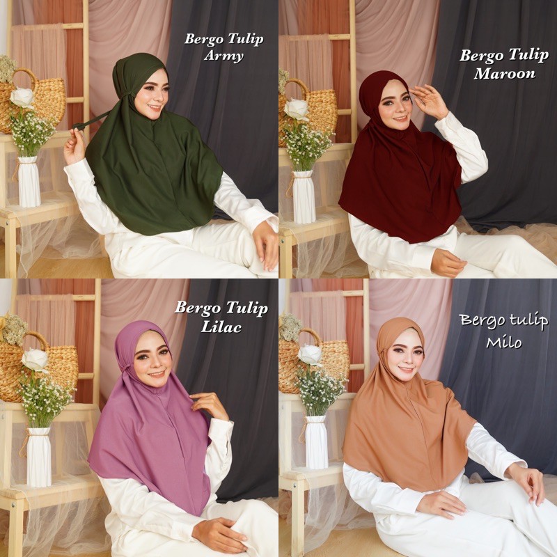 Bergo Tulip/Daily khimar/Instan Mochi Tulip