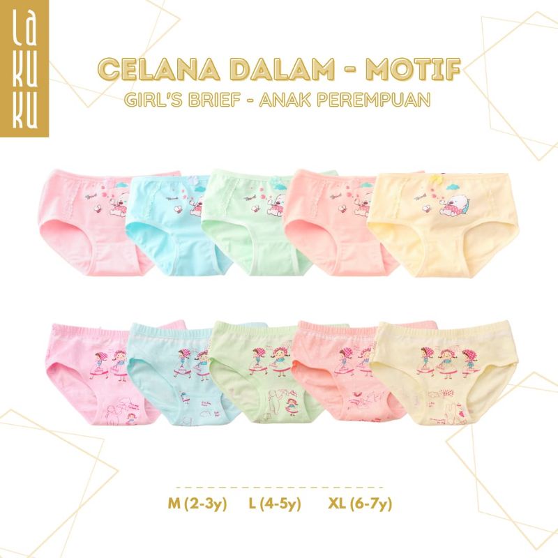 Lakuku - Celana Dalam Anak Perempuan Underwear Katun Brief Red Hood, Bear n Panda