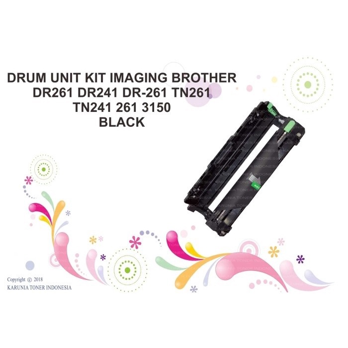 DRUM UNIT IBROTHER DR261 DR241 DR-261 TN261 TN241 261 3150 BK - Hitam