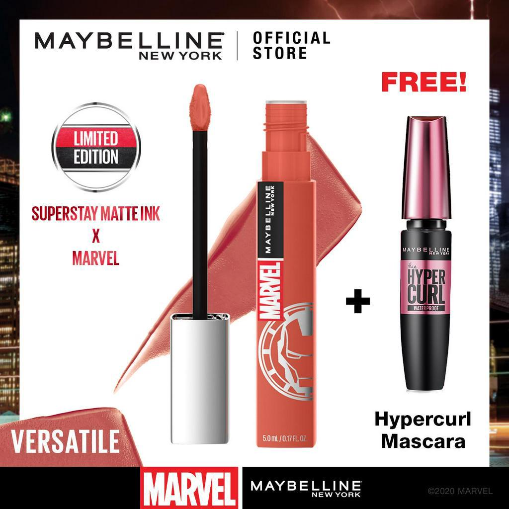 Maybelline X Marvel Superstay Matte Ink Liquid Lipstick Versatile -
Iron Man - Free Hypercurl