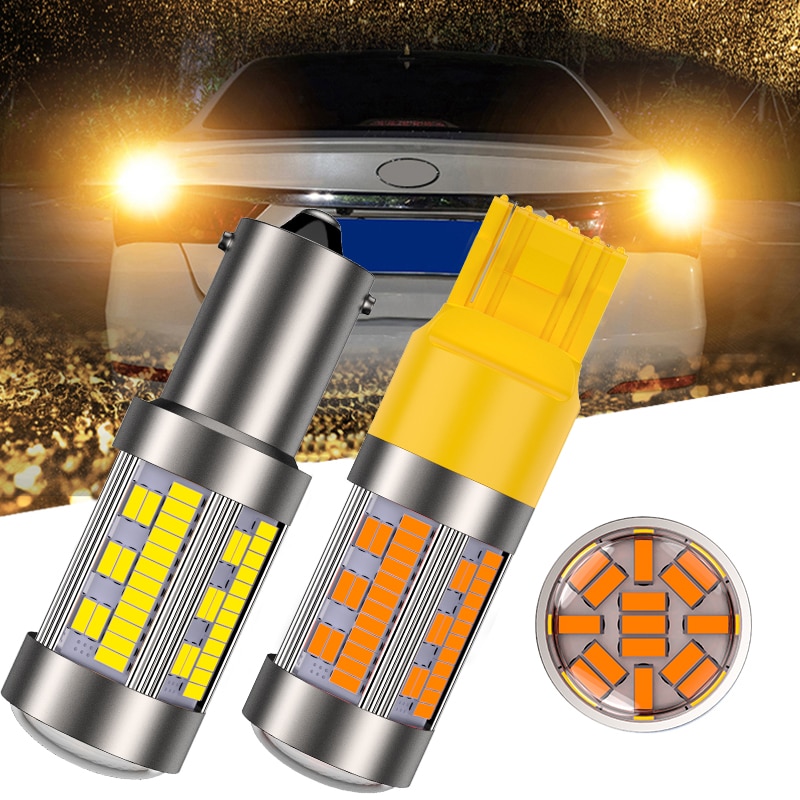 1 Pcs T20 LED 7440 W21W 4014 105SMD Canbus 1156 P21W BA15S LED BAU15S PY21W Lampu LED untuk Reverse Turn Signal Light Tidak Ada Hyper Flash