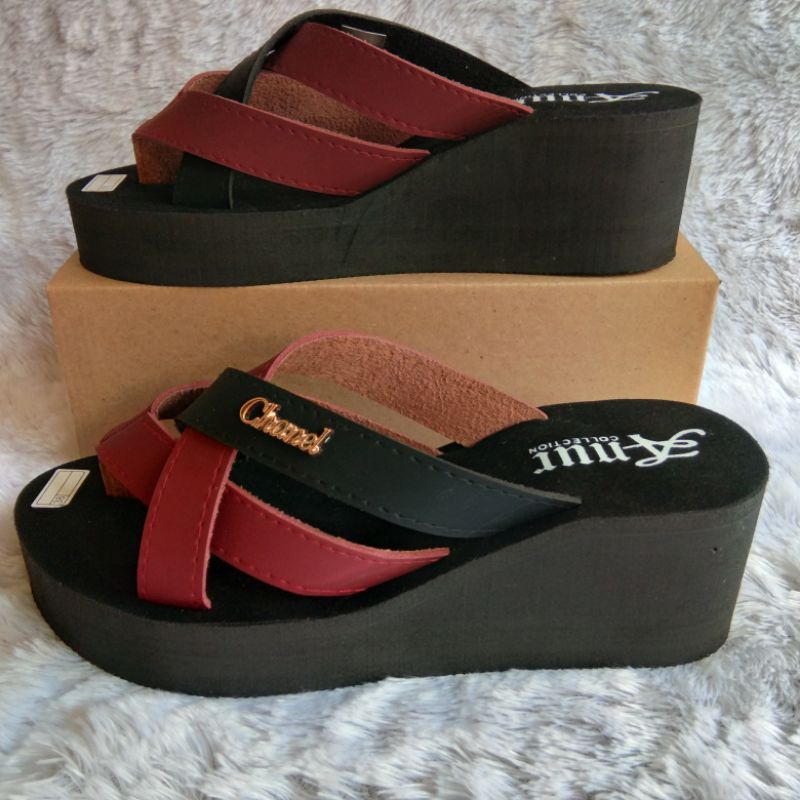 ANUR-sendal selop wanita terbaru wedges selop silang