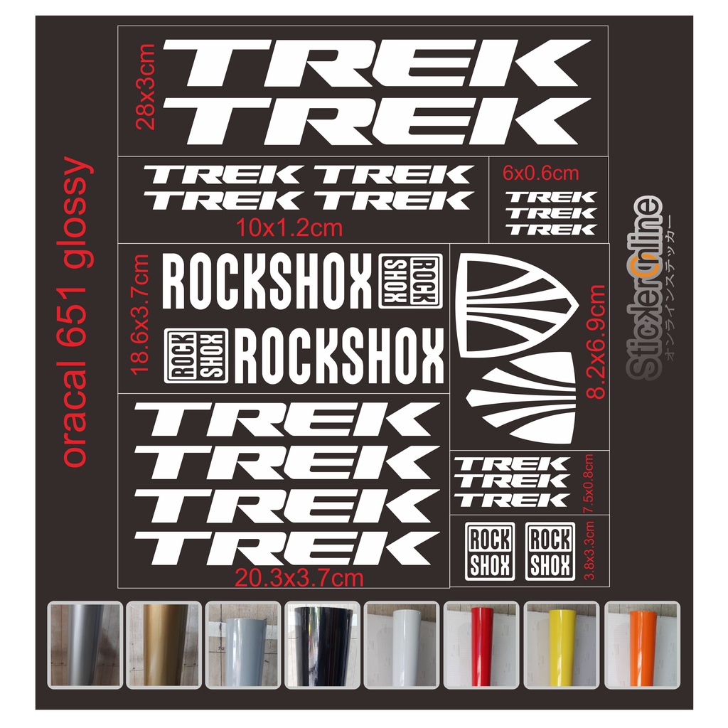 sticker trek rockshox/sticker cutting sepeda/stiker sepeda trek