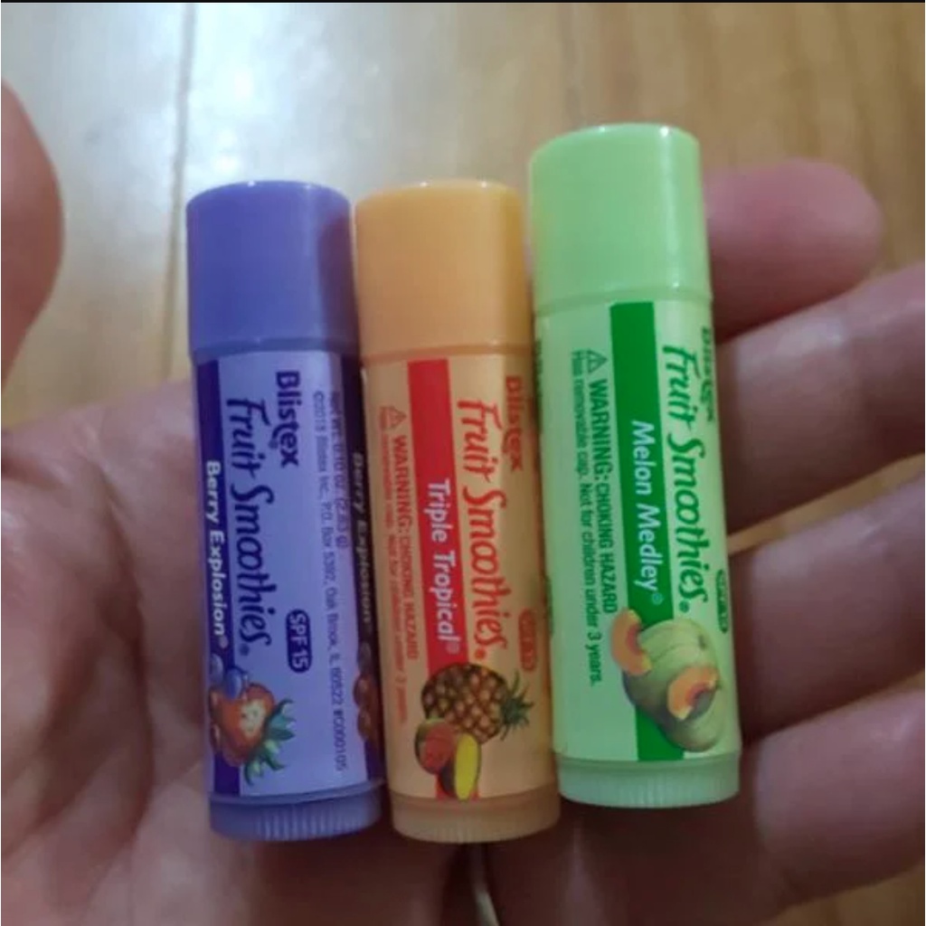 Blistex Lipbalm Moisturizer Fruit Smoothies 2.83g Pelembab Bibir Kering Pecah Isi 3 pcs Lipbalm ORI USA