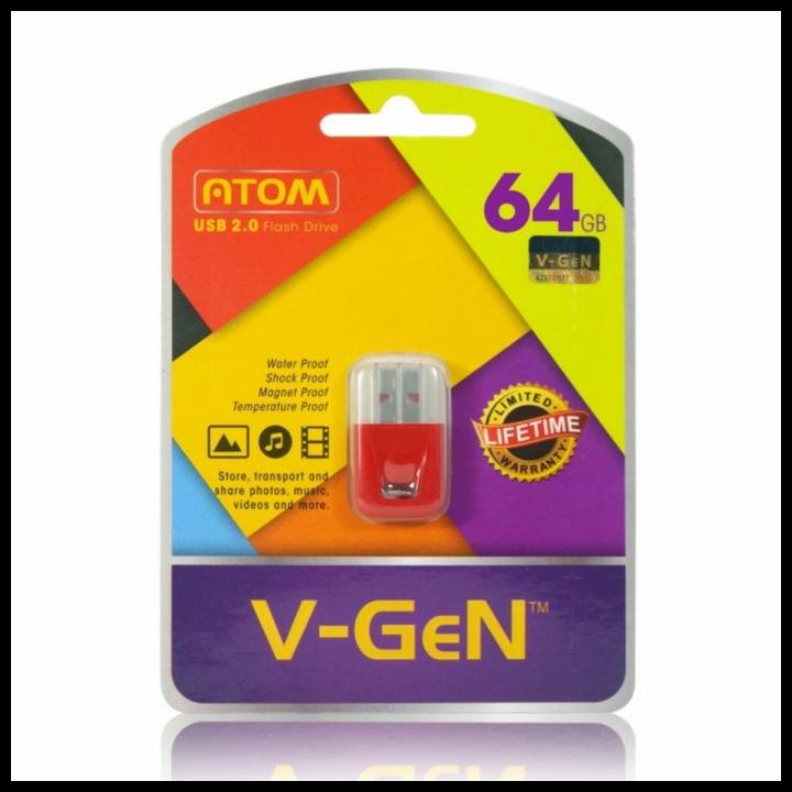 Flashdisk V-Gen ATOM 4GB 16GB 64GB FULL USB 2.0 Flash Drive ORIGINAL BERGARANSI